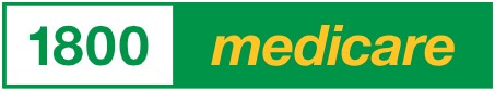 1800 medicare yellow logo on green background